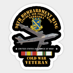 USAF - 98th Bombardment Wing - Lincoln Air Force Base, Nebraska - Cold War Vet w B-47 COLD SVC X 300 Sticker